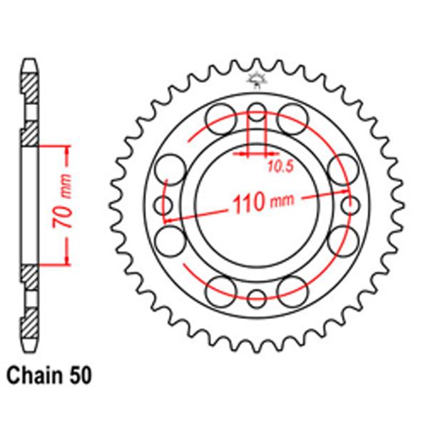 Rear Sprocket HONDA 530