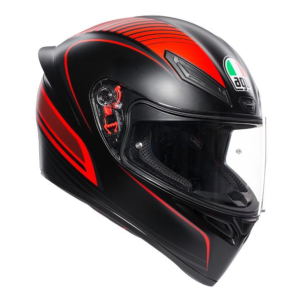 AGV K1 Warmup Motorcycle Full Face Helmet - Black/Red S