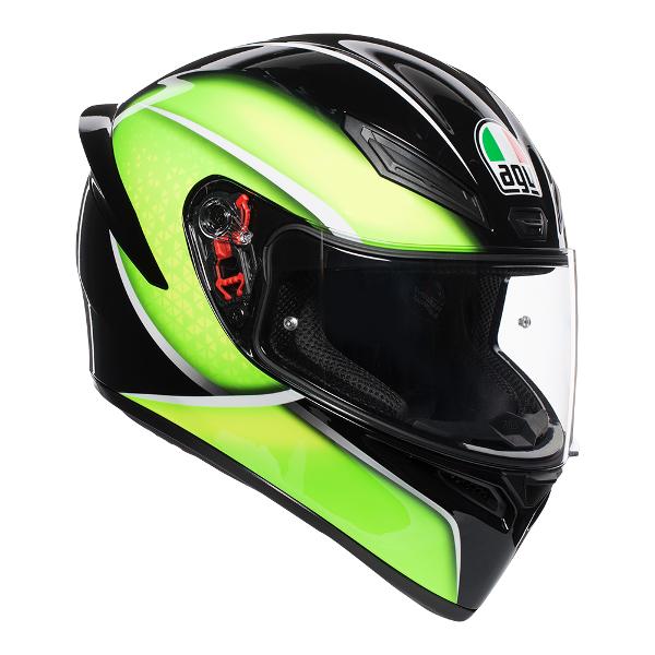 AGV K1 Qualify Motorcycle Full Face Helmet - Black/Lime ML