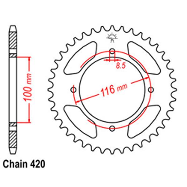 Rear Sprocket KAWASAKI 420