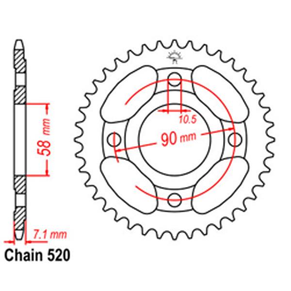 Rear Sprocket HONDA 520