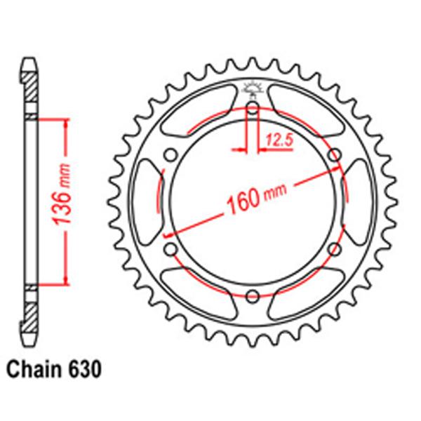 Rear Sprocket KAWASAKI 630