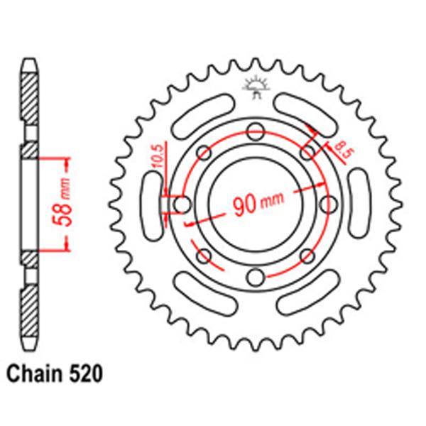 Rear Sprocket HONDA 520