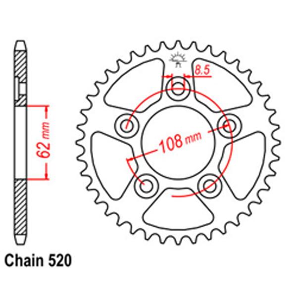 Rear Sprocket APRILIA 520