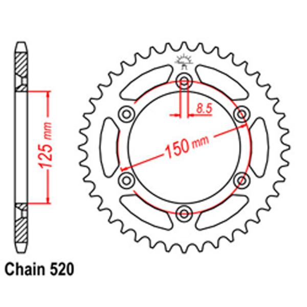 Rear Sprocket KTM 520