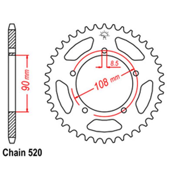 Rear Sprocket Muz 520