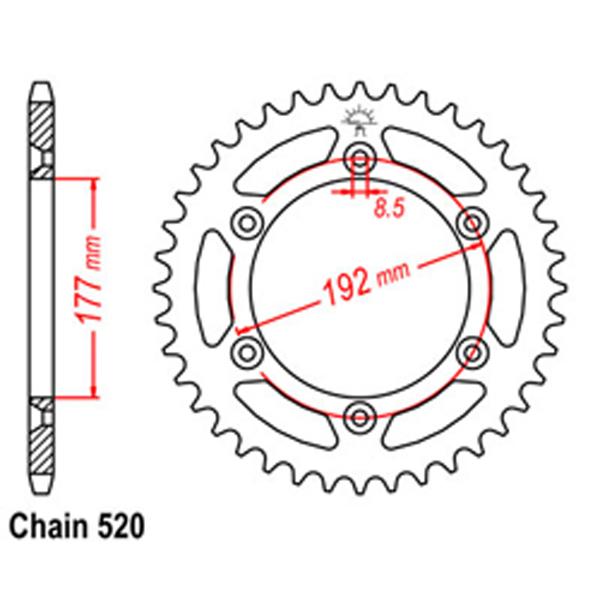 Rear Sprocket HUSQVARNA 520