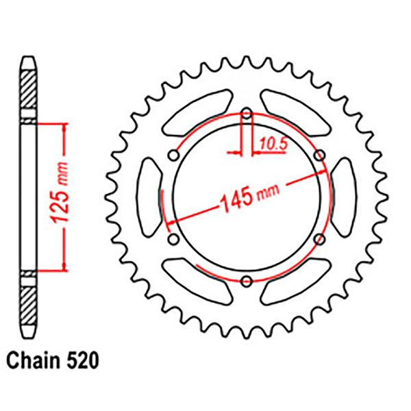 Rear Sprocket HONDA YAMAHA 520