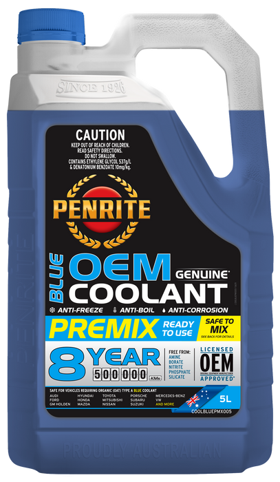 Penrite Blue Oem Coolant Premix 5 Ltr