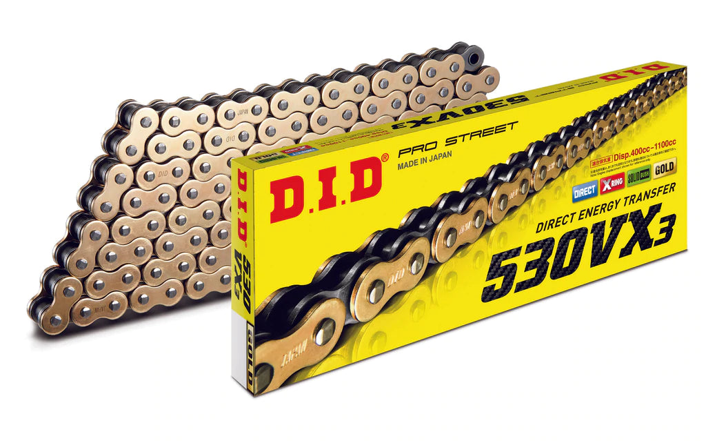 DID Chain - 530/50VX3 GB -122 ZB PRO Street X-Ring Gold & Black