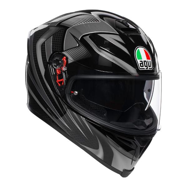 AGV K5 S Hurricane 2.0 Motorcycle Full Face Helmet - Black/Silver XS