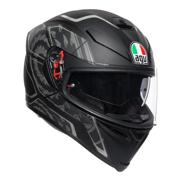 AGV K5 S Tornado Motorcycle Full Face Helmet - Matte Black/Silver S