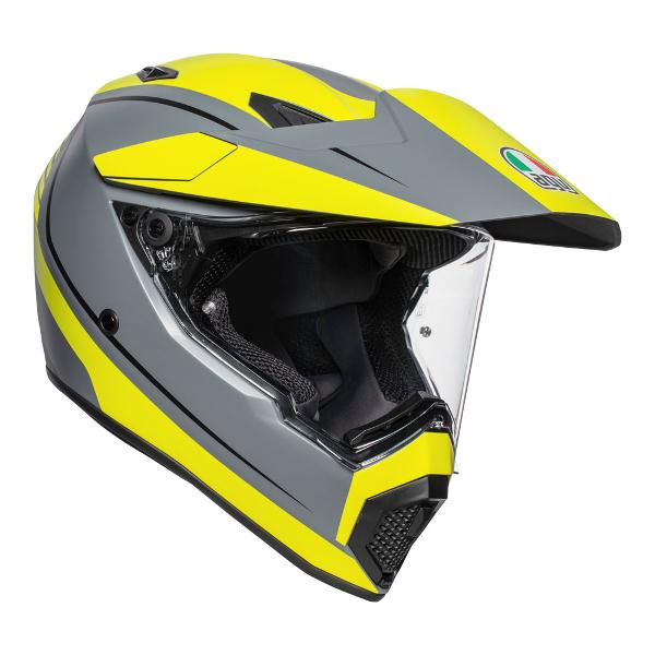 AGV AX9 Pacific Road M. Helmet - Grey/Yellow Fluro/Black S