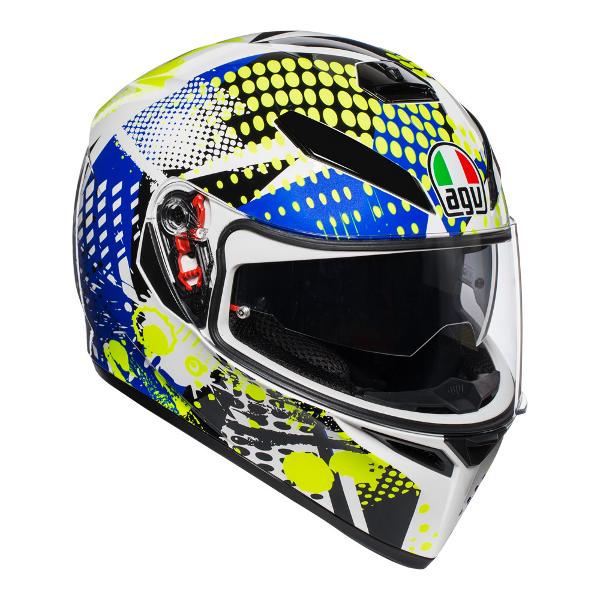 AGV K3 SV Pop Helmet - White/Blue/Lime S