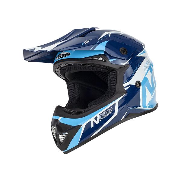 Nitro MX620 Podium Junior Helmet - Blue/Light Blue M