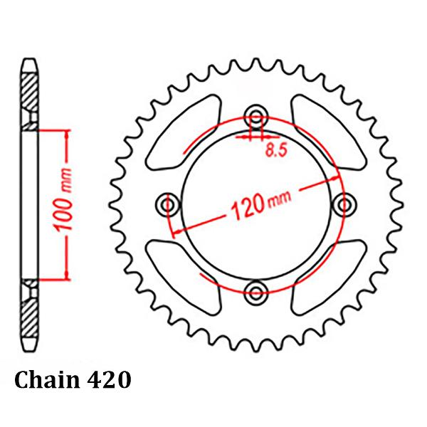 Rear Sprocket YAMAHA 420