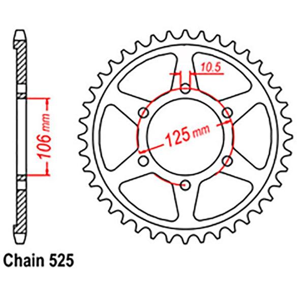 Rear Sprocket TRIUMPH 525