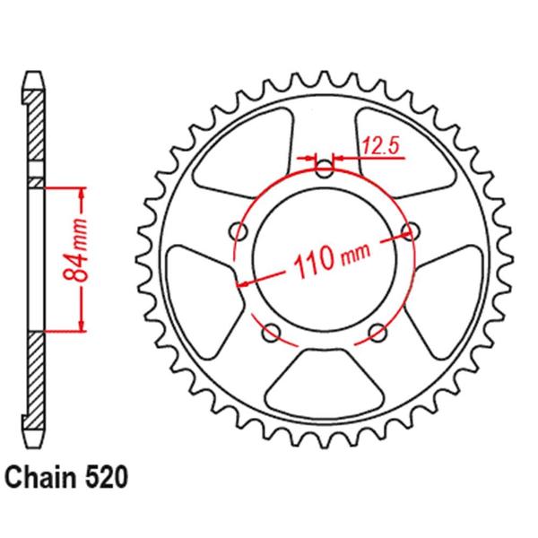 Rear Sprocket Honda 520