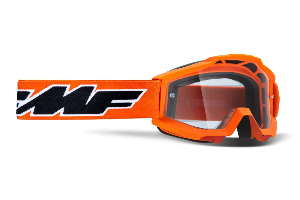 FMFVS Powerbomb Youth Motorcycle Goggles With Clear Lens - Rocket Orange