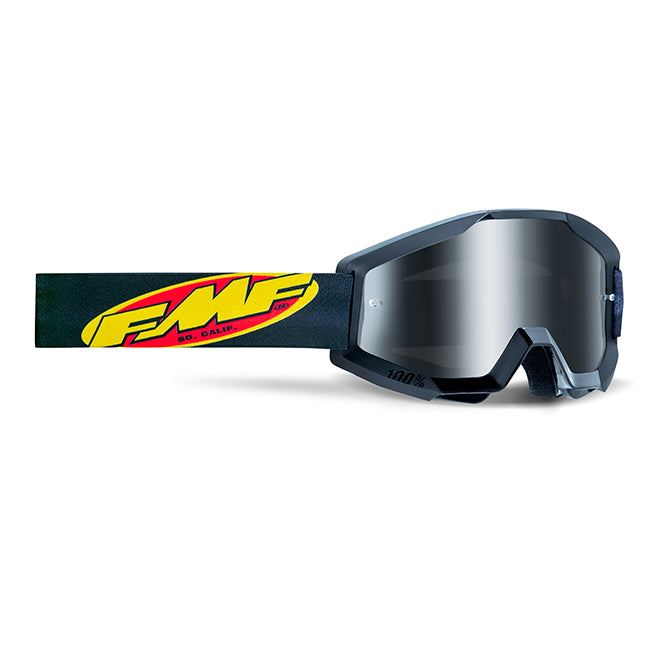 FMFVS Powercore Motorcycle Youth Goggles With Mirror Silver Lens - Core Black
