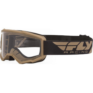 Fly Racing  Focus Motorcycle Goggles With Clear Lens - Khaki/Brown
