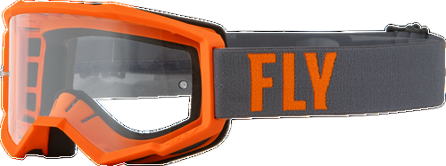 Fly Racing  Focus Motorcycle Youth Goggles With Clear Lens - Grey/Orange