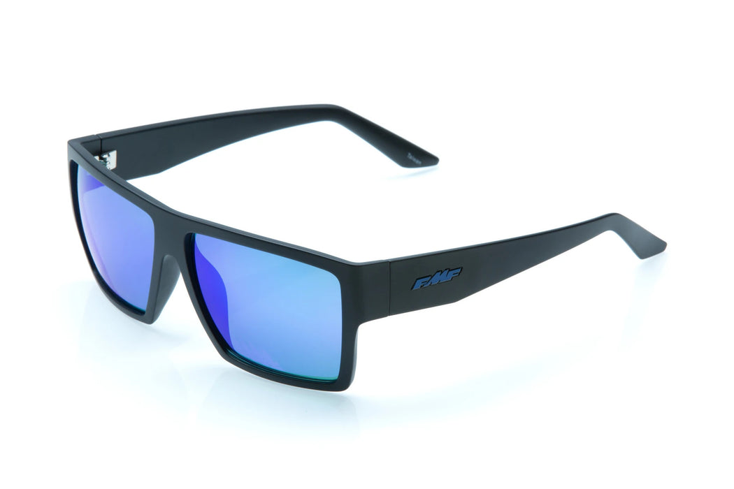 FMFVS Sunglasses Factory - Matte Black - Blue Mirror Lens