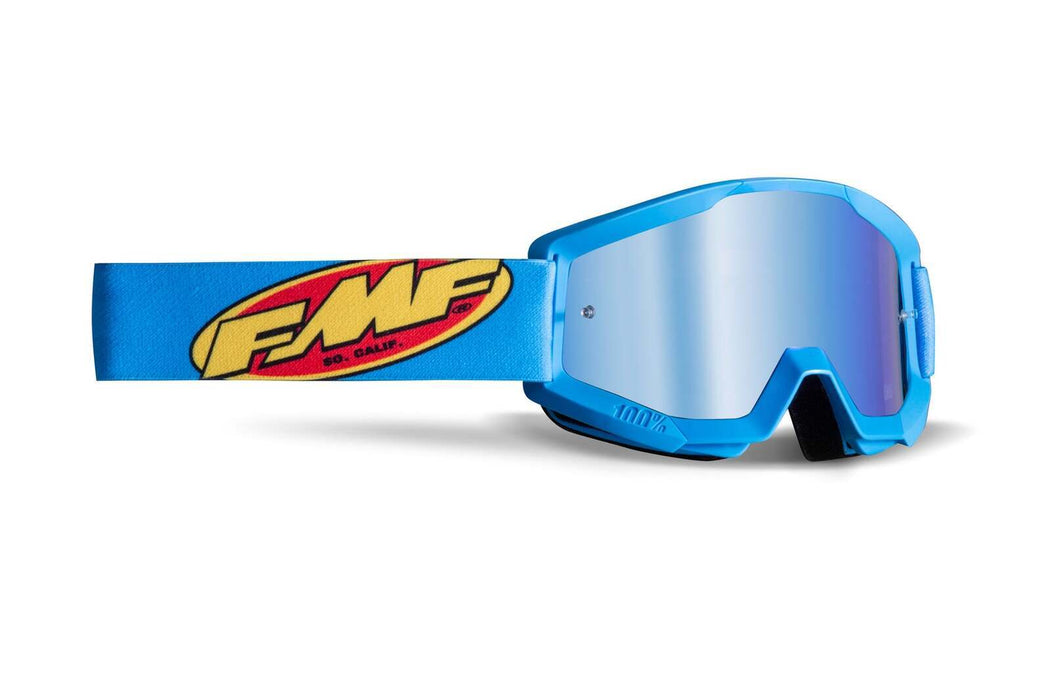 FMFVS Powerbomb Mirror Blue Lens Motorcycle Goggles - Core Cyan