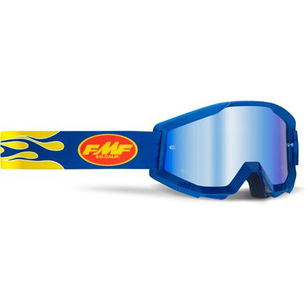 FMFVS Core Mirror Blue Lens Motorcycle Youth Goggles - Cyan