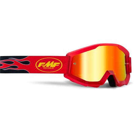 FMF Core Mirror Red Lens Motorcycle Youth Goggles - White