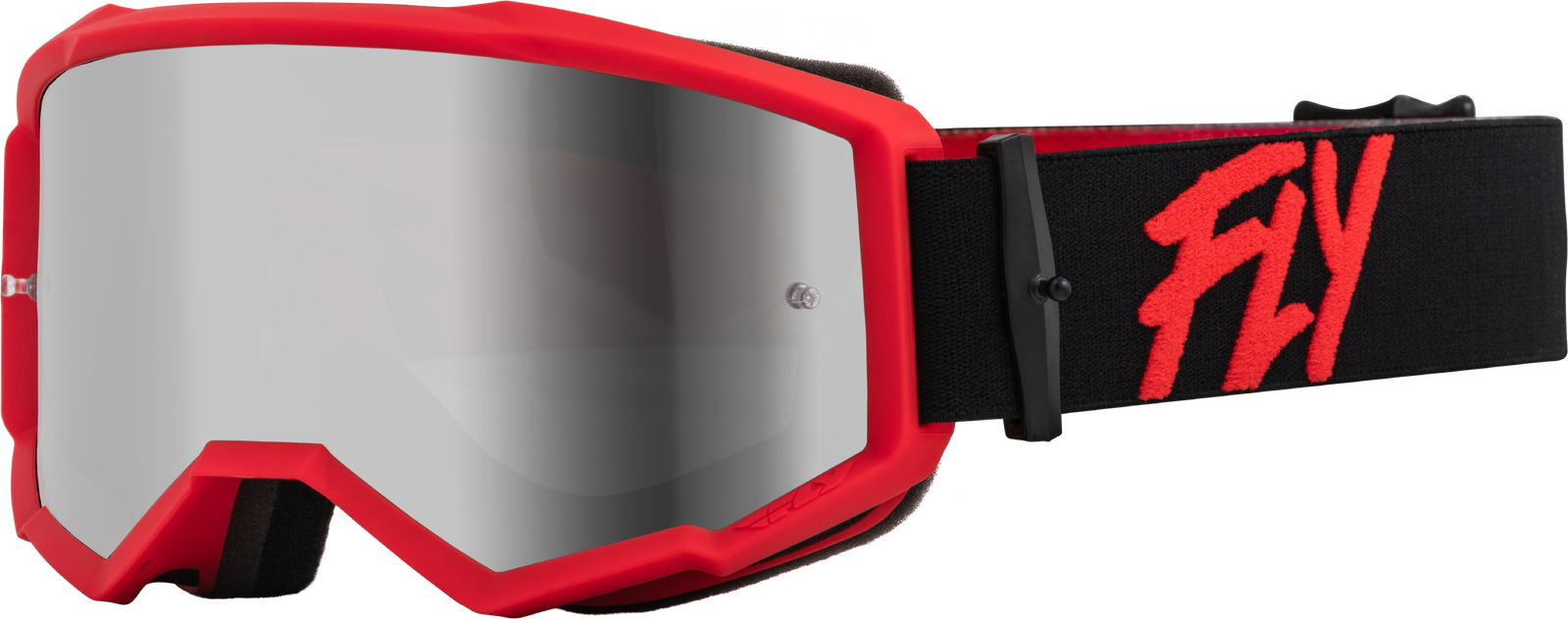 Fly Zone Silver Mirror/Smoke Lens Goggles - Black/Red