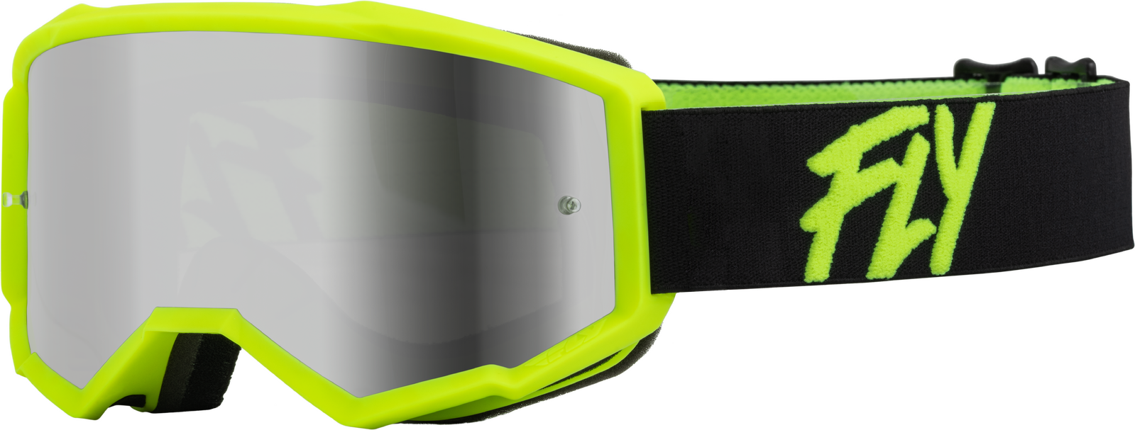 Fly Zone Youth Silver Mirror/Smoke Lens Goggles - Black/Hi-Vis