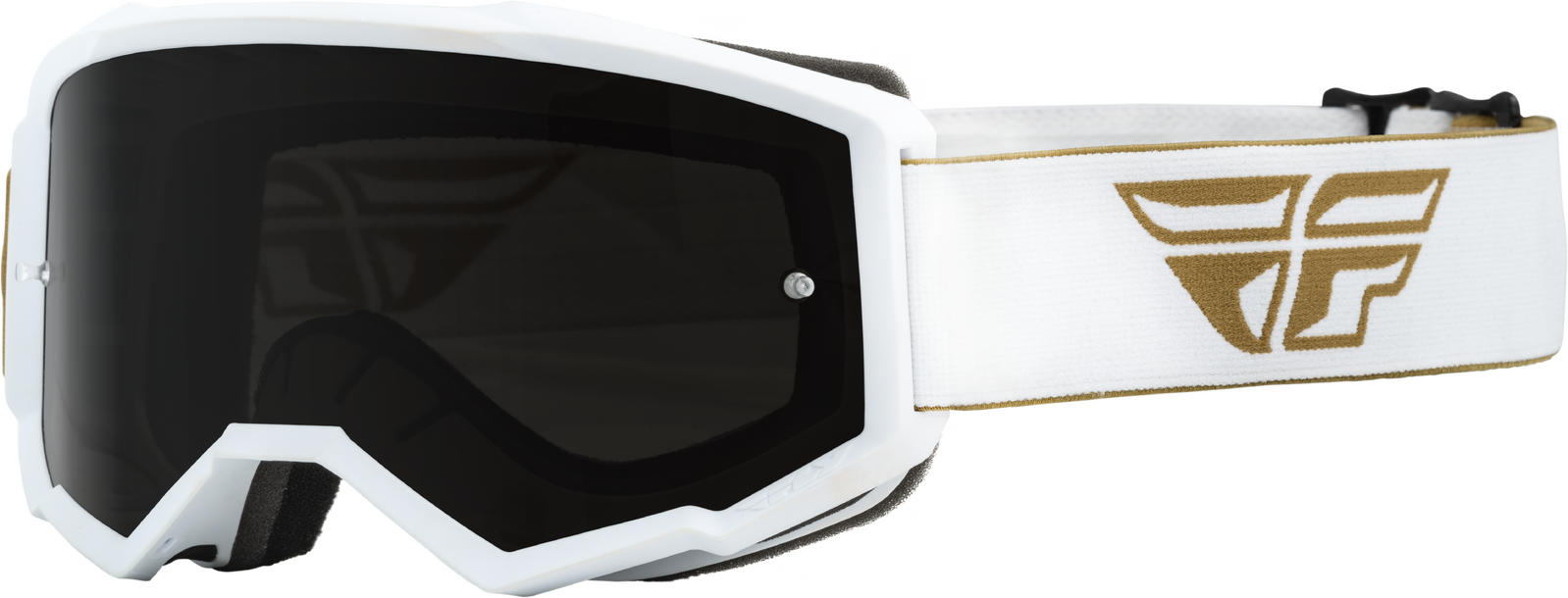 Fly Zone Youth Dark Smoke/Smoke Lens Goggles - Gold/White