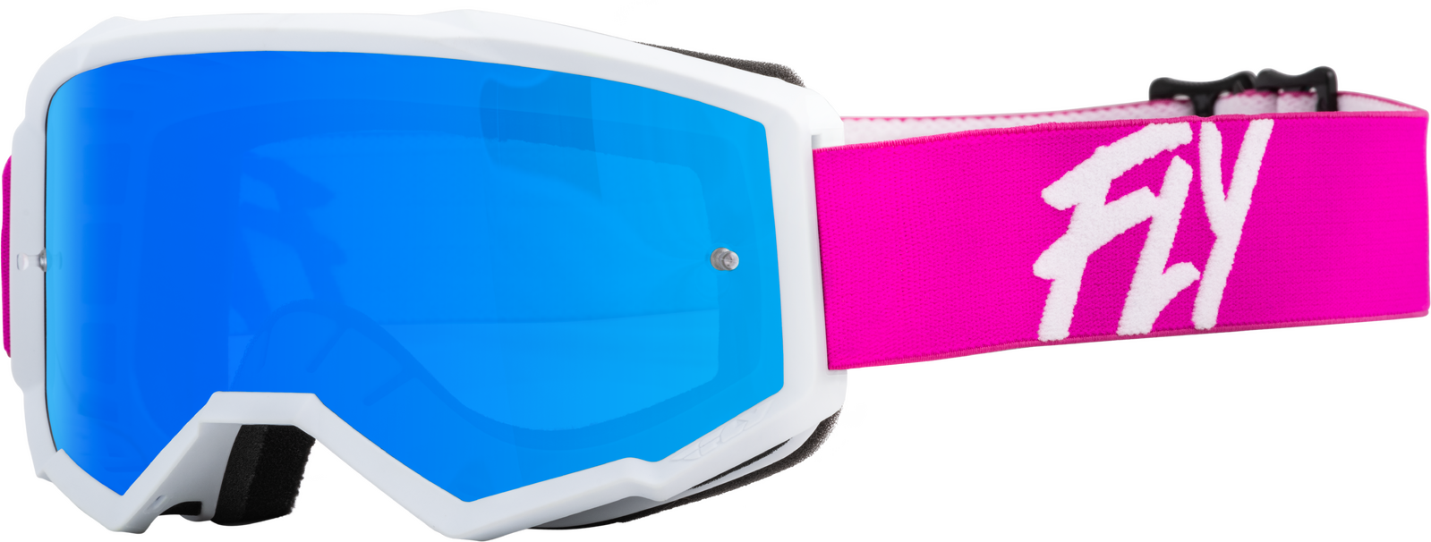 Fly Zone Youth Sky Blue Mirror/Smoke Lens Goggles - Pink/White