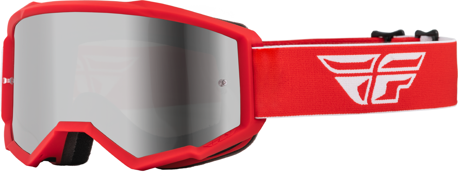 Fly Zone Youth Silver Mirror/Smoke Lens Goggles - Red/White
