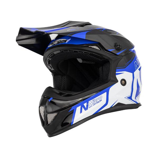Nitro MX620 Junior Helmet Black/Blue/White - L