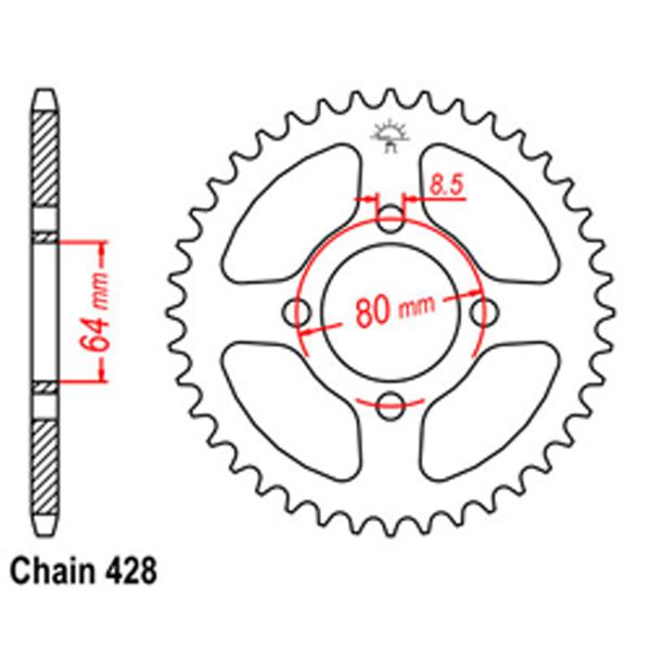 Rear Sprocket YAMAHA 428