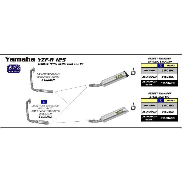 Arrow Yamaha Yzf-R 125 08-12 Ss Cltr