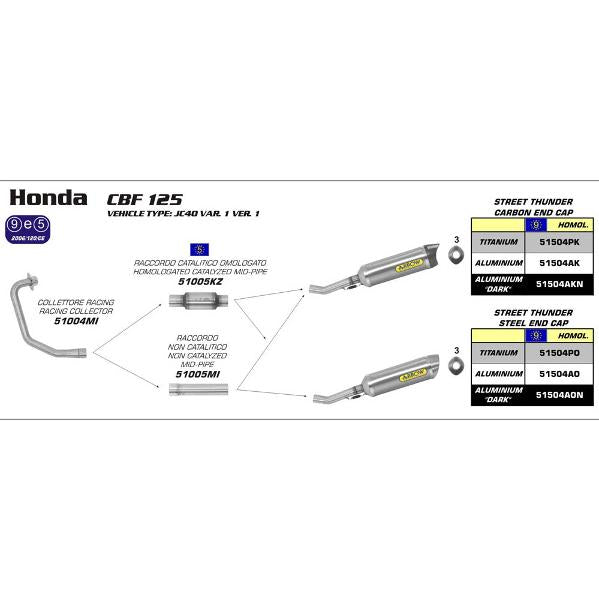 Arrow Honda Cbr 125 R 11-13 Ss Mid-Pipe