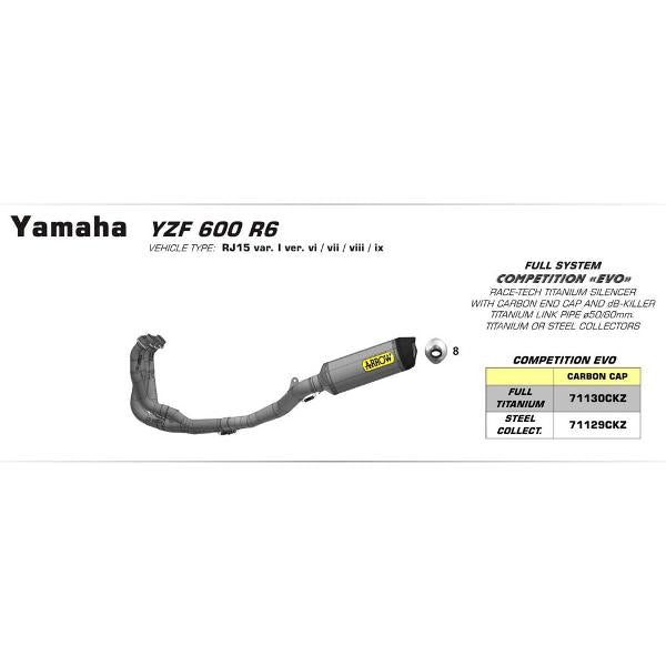 Arrow Yamaha Yzf-R6 12-14 Fs Race-Tec