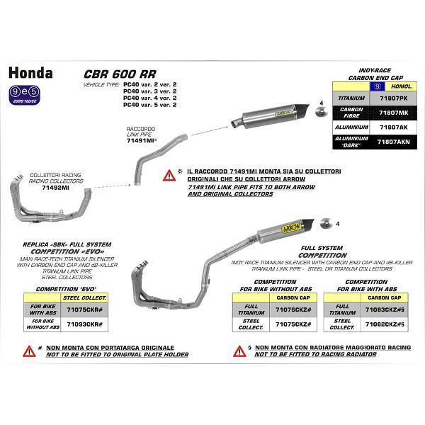 Arrow Honda Cbr600Rr 13 Ss Mid-Pipe