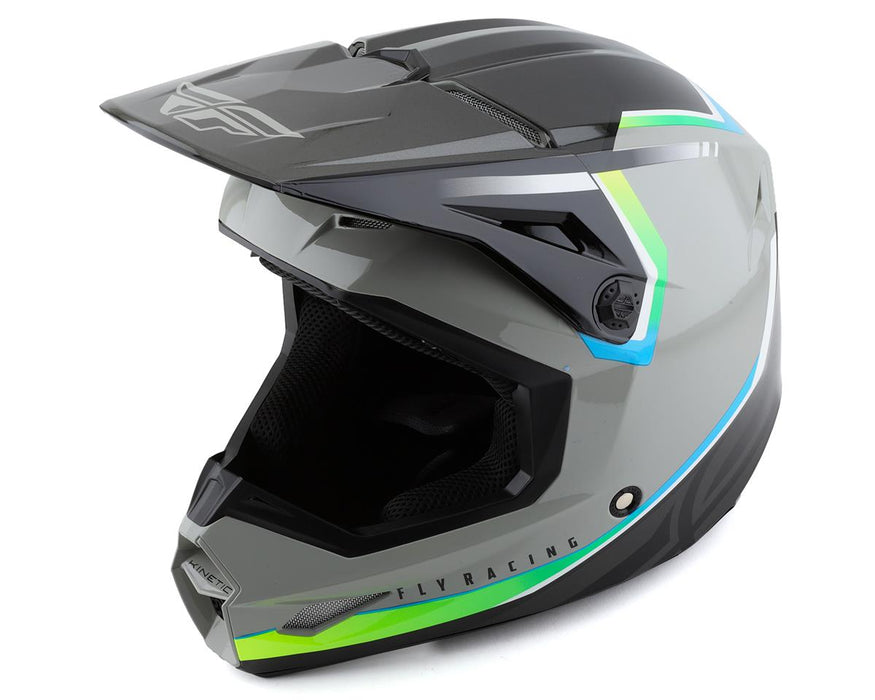 Fly Racing Kinetic Vision Motorcycle Youth Helmet - Grey/ Black/Small