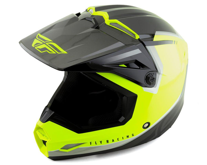 Fly Racing Kinetic Vision Motorcycle Helmet - Hi-Vis Black/XL
