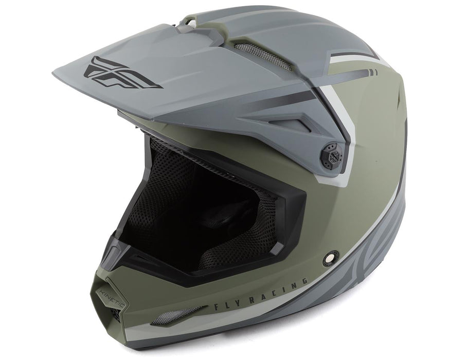 Fly Racing Kinetic Vision Motorcycle Helmet - Olive/Green/Grey/Small