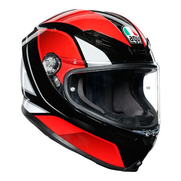 AGV K6 Hyphen Motorcycle Full Face Helmet - Black/Red/White MS