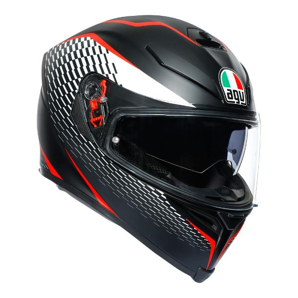AGV K5 S Thunder Motorcycle Full Face Helmet - Matte Black/White/Red S