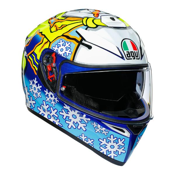 AGV K3 SV Rossi Winter Test 2016 Motorcycle Helmet - White/Blue MS