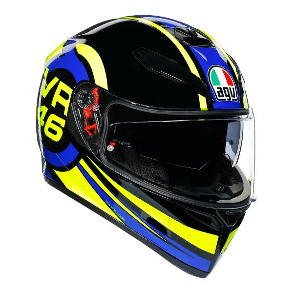 AGV K3 SV Ride 46 Motorcycle Full Face Helmet - Blue/Rossi ML