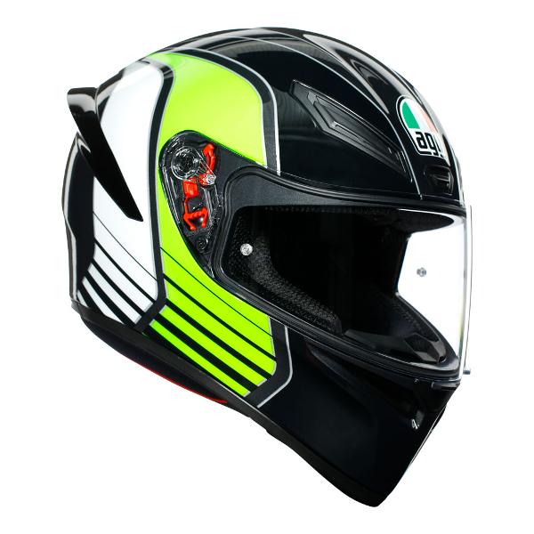 AGV K1 Power Helmet - Gunmetal/White/Green S