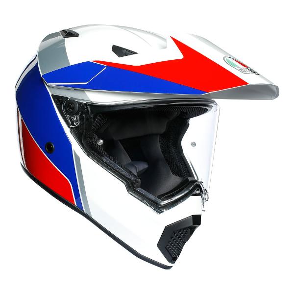 AGV AX9 Atlante Motorcycle Full Face Helmet - White/Blue/Red L